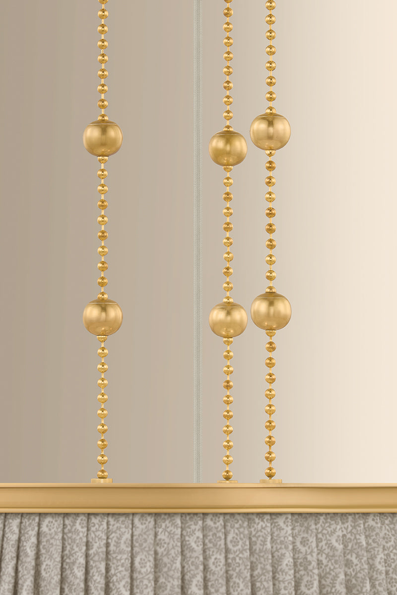 Hudson Valley Valeria 3-Light Pendant in Aged Brass, room setting 4