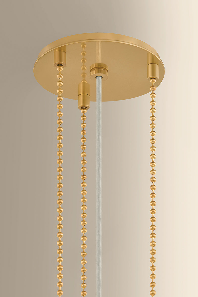Hudson Valley Valeria Pendant in Aged Brass, room setting 1
