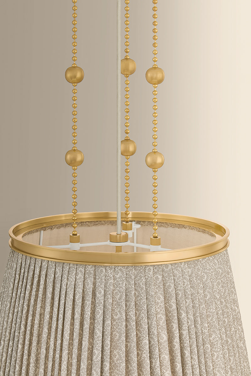 Hudson Valley Valeria Pendant in Aged Brass, room setting 2