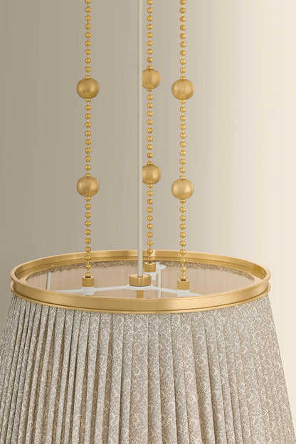 Hudson Valley Valeria Pendant in Aged Brass, room setting 2