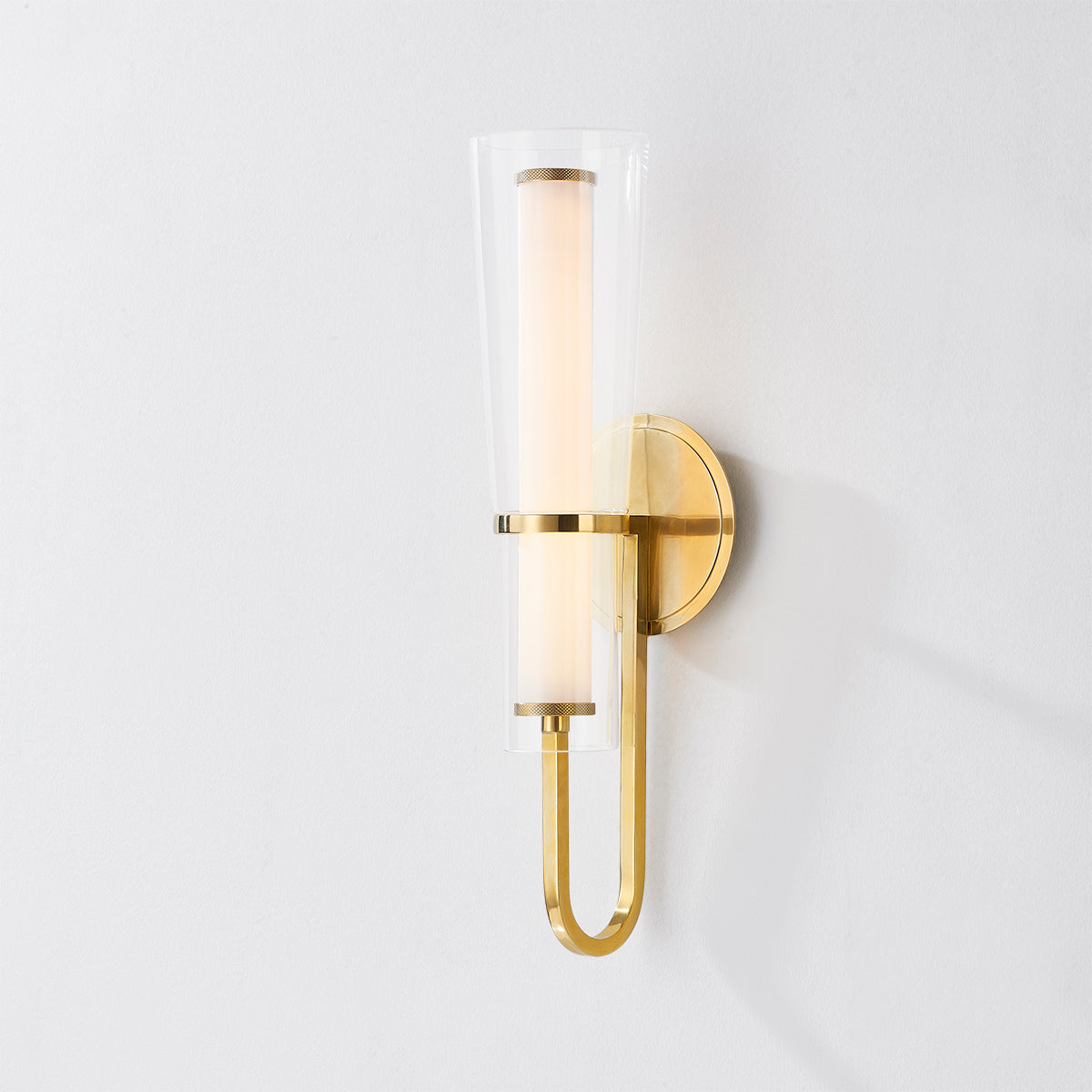 Hudson Valley Vancouver Wall Sconce in Aged Brass, alternate view 2