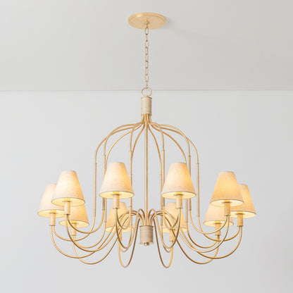 Hudson Valley Warrensburg 10-Light Chandelier in Vintage Gold Leaf, alternate view 1