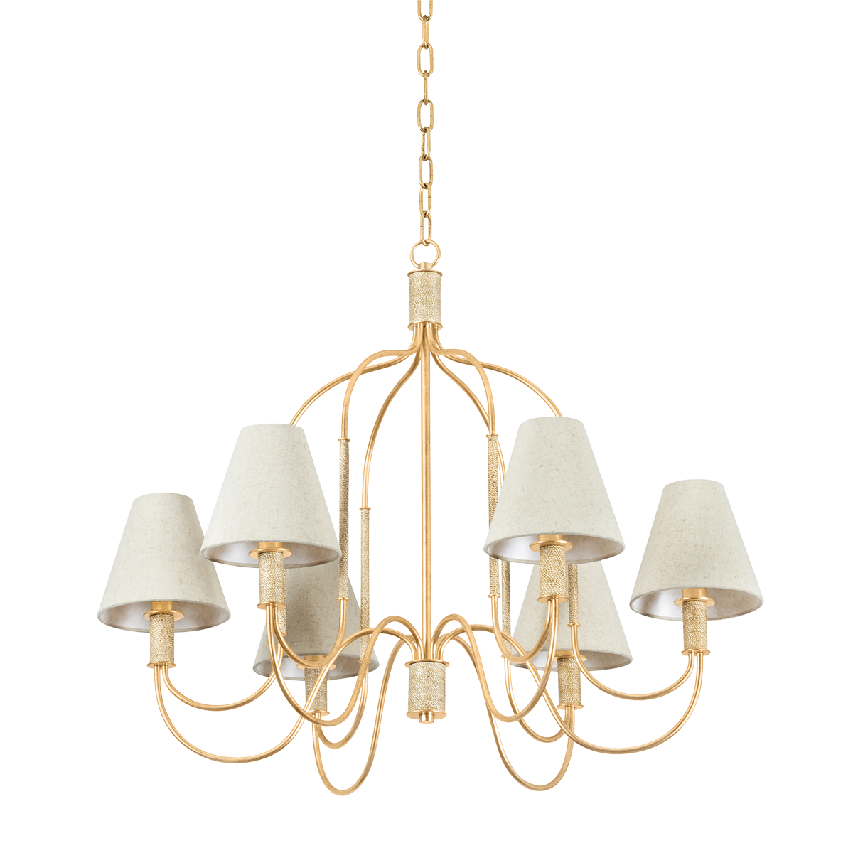 Hudson Valley Warrensburg 6-Light Chandelier Vintage Gold Leaf