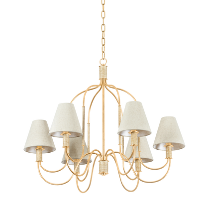 Hudson Valley Warrensburg 6-Light Chandelier Vintage Gold Leaf