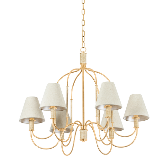 Hudson Valley Warrensburg 6-Light Chandelier Vintage Gold Leaf
