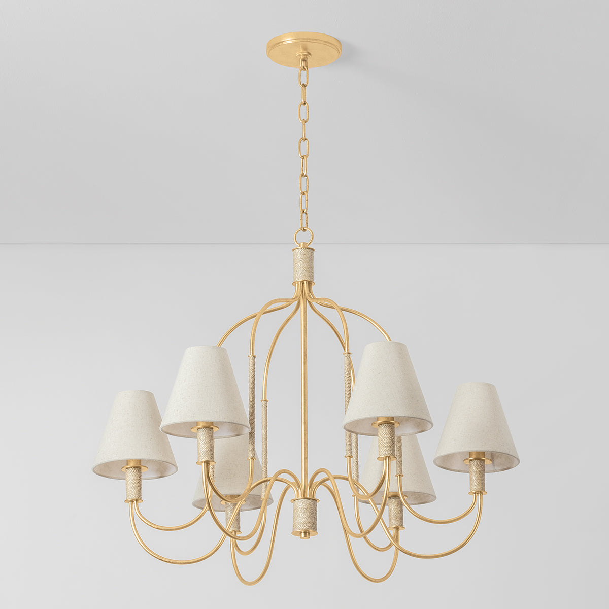 Hudson Valley Warrensburg 6-Light Chandelier Vintage Gold Leaf detail view 1