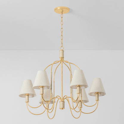 Hudson Valley Warrensburg 6-Light Chandelier Vintage Gold Leaf detail view 1
