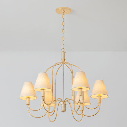 Hudson Valley Warrensburg 6-Light Chandelier Vintage Gold Leaf detail view 2