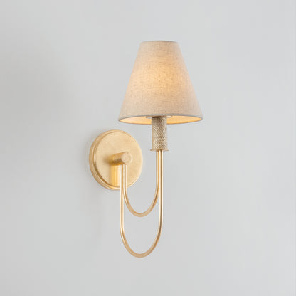 Hudson Valley Warrensburg Wall Sconce in Vintage Gold Leaf, alternate view 1