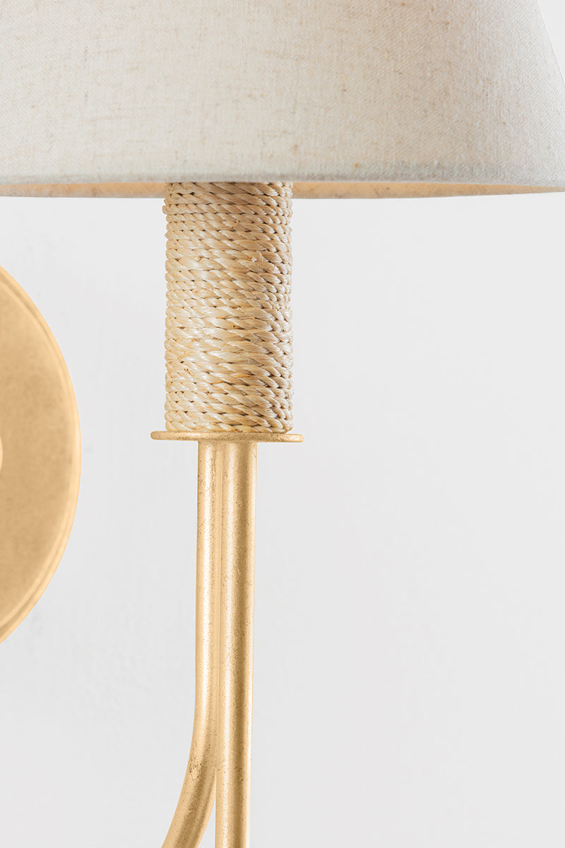 Hudson Valley Warrensburg Wall Sconce in Vintage Gold Leaf, room setting 2