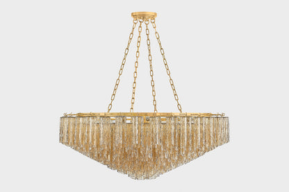 Hudson Valley Watertown 21-Light Chandelier in Aged Brass, room setting 1