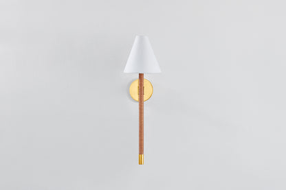Hudson Valley Watkins Wall Sconce in Aged Brass, room setting 1