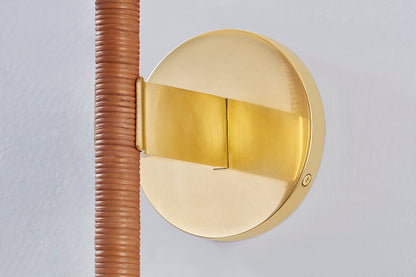 Hudson Valley Watkins Wall Sconce in Aged Brass, room setting 2