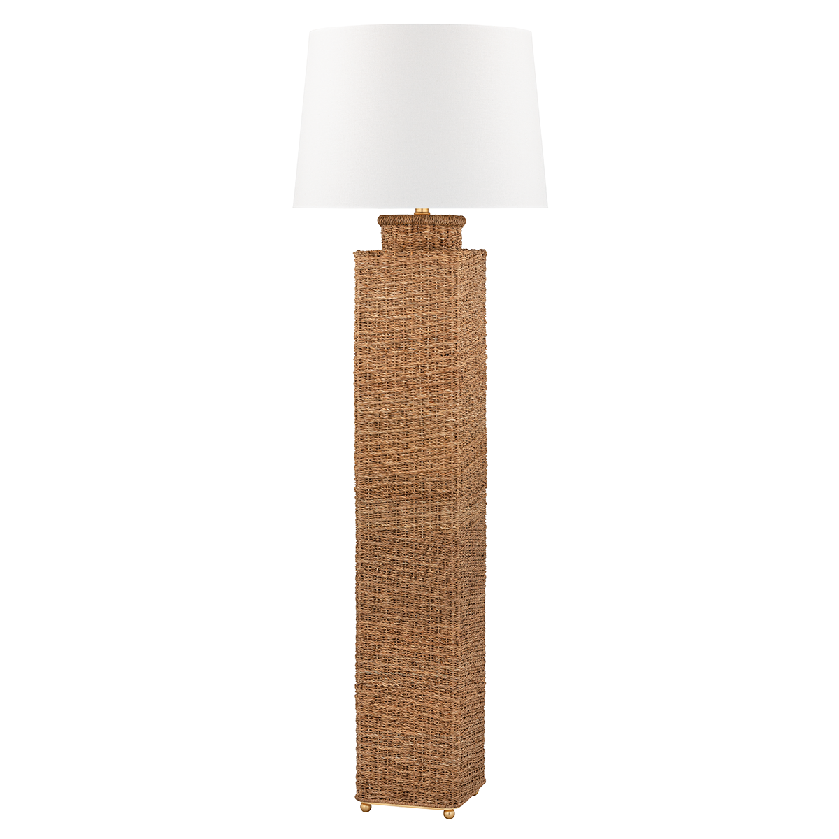 Hudson Valley Weaver Floor Lamp Gold Leaf
