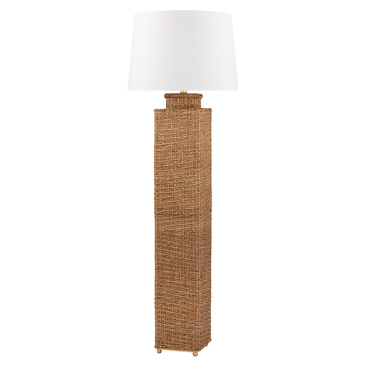 Hudson Valley Weaver Floor Lamp Gold Leaf