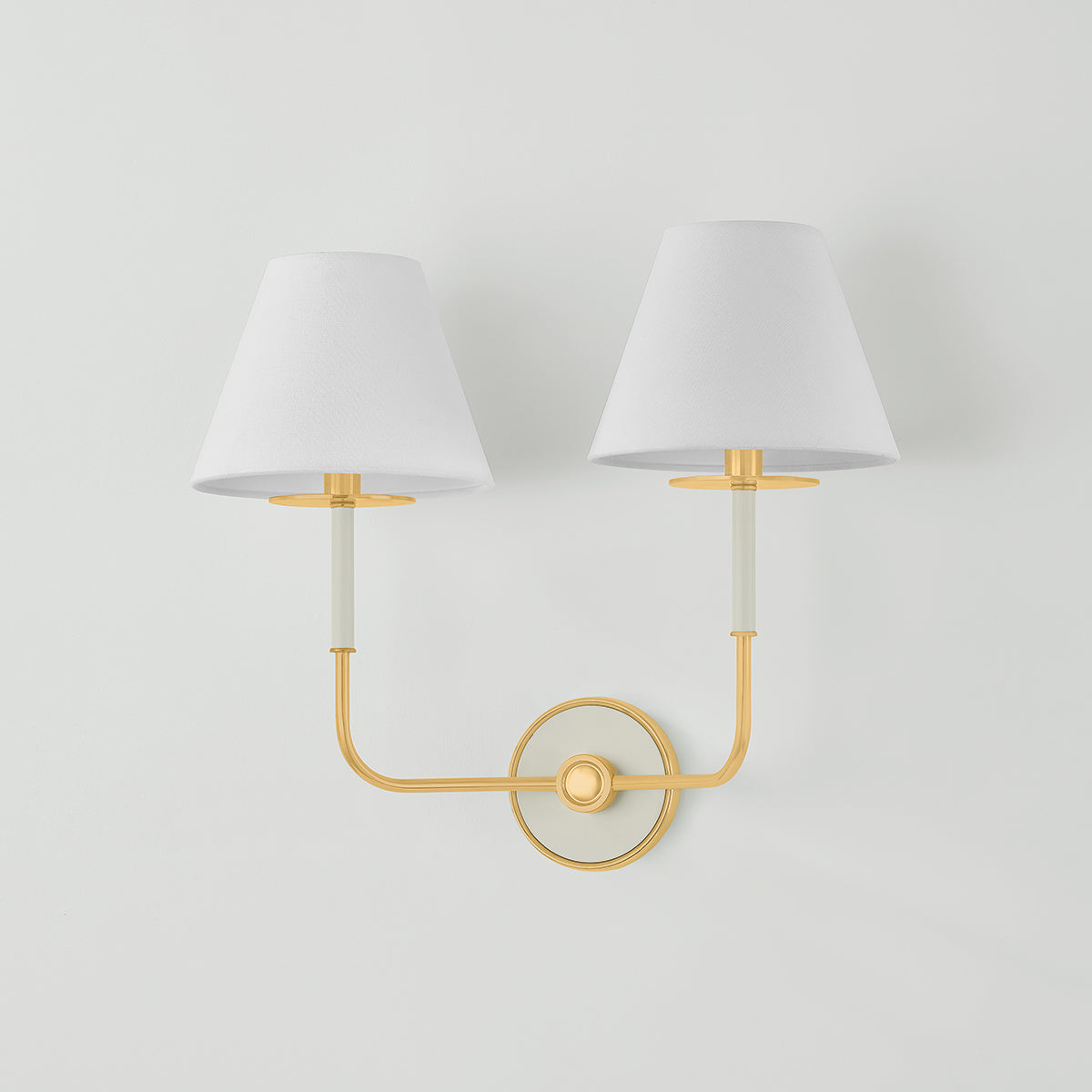 Hudson Valley Wedgewood 2-Light Wall Sconce in Aged Brass / Off White, alternate view 1