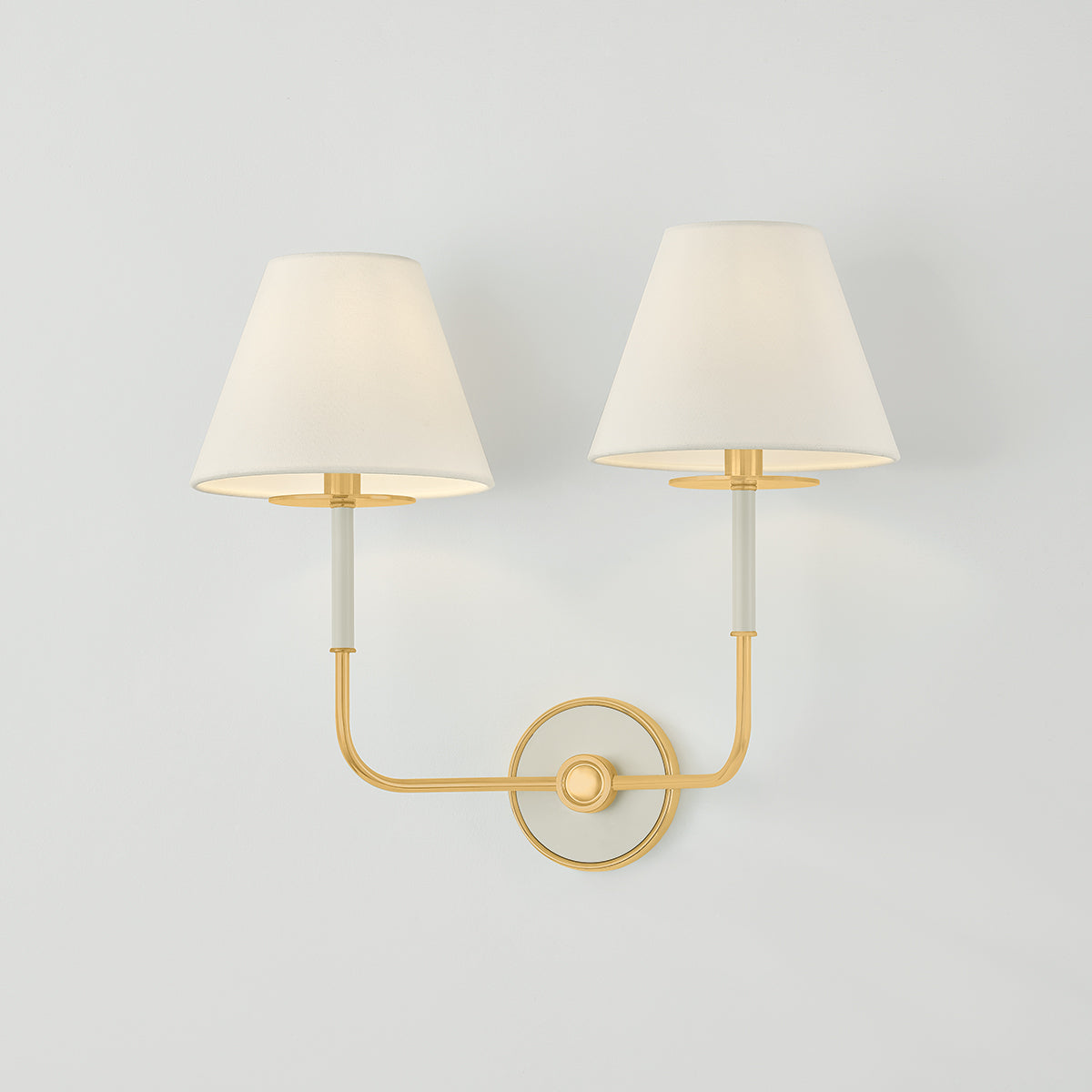Hudson Valley Wedgewood 2-Light Wall Sconce in Aged Brass / Off White, alternate view 2