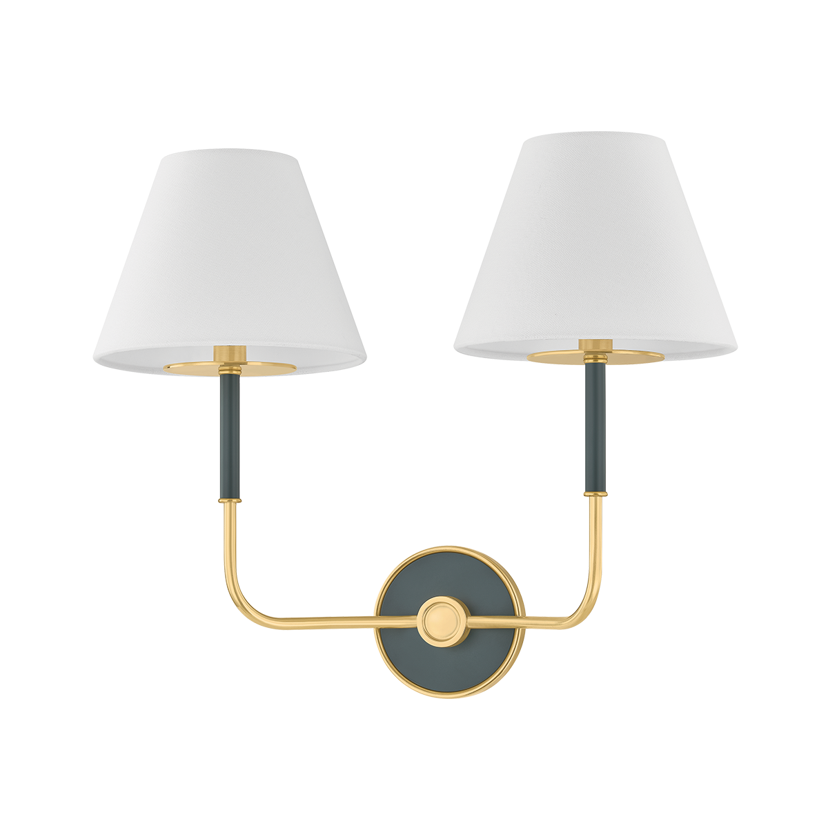 Hudson Valley Wedgewood 2-Light Wall Sconce Aged Brass / Soft Studio Green