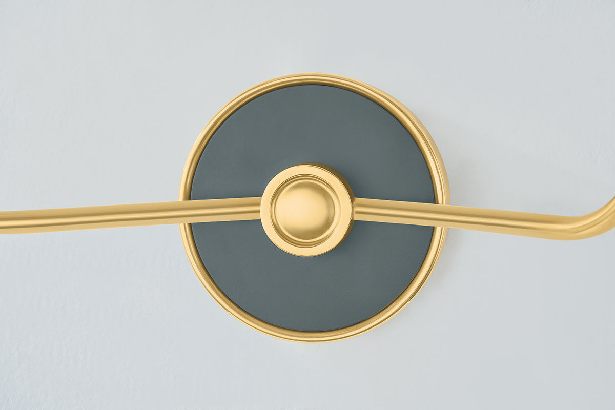 Hudson Valley Wedgewood 2-Light Wall Sconce in Aged Brass / Soft Studio Green, room setting 3