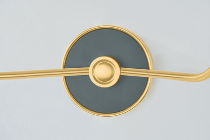 Hudson Valley Wedgewood 2-Light Wall Sconce in Aged Brass / Soft Studio Green, room setting 3