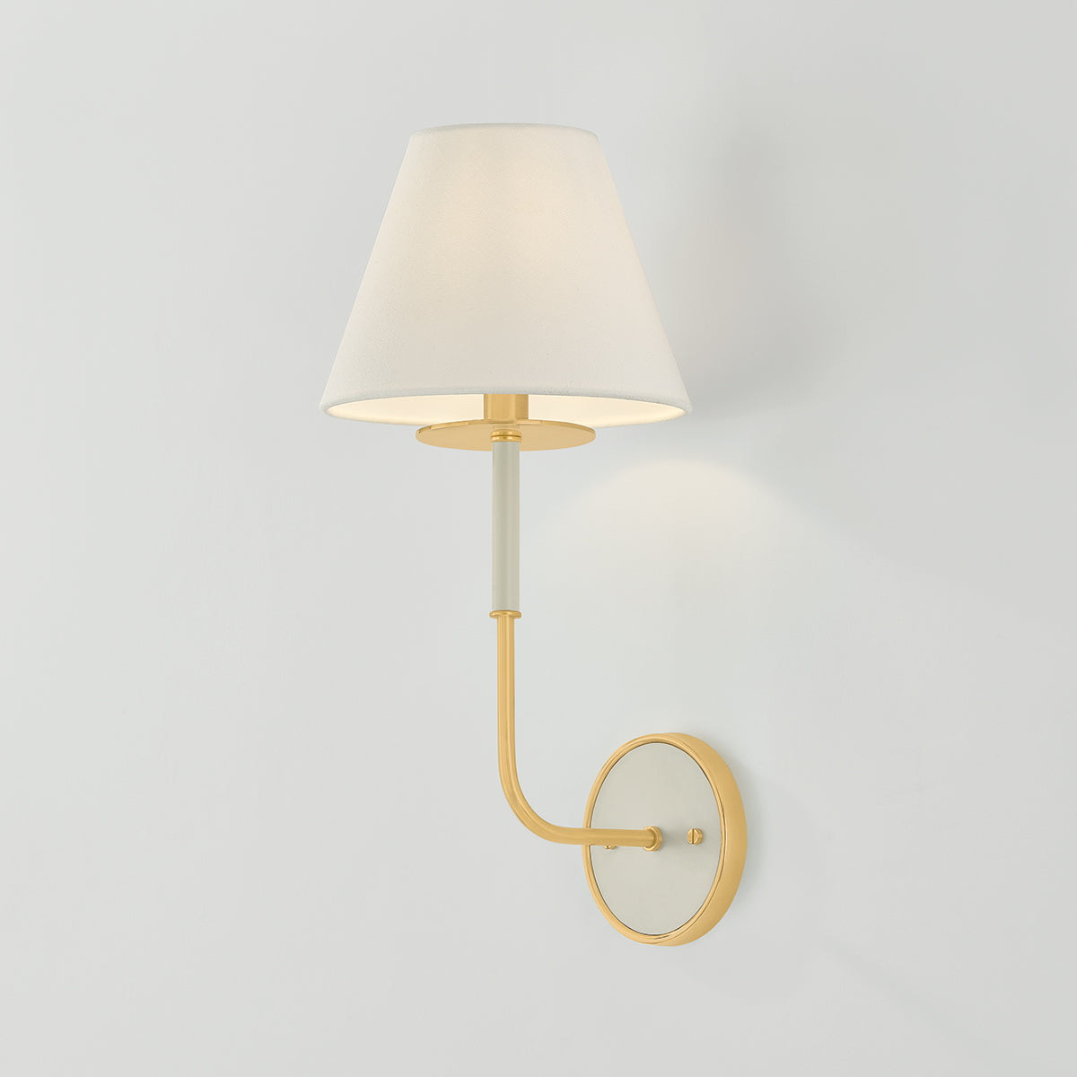 Hudson Valley Wedgewood Wall Sconce in Aged Brass / Off White, alternate view 2