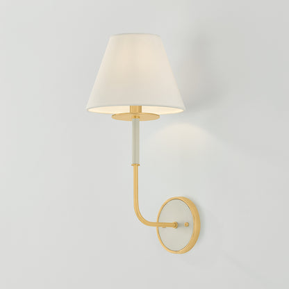 Hudson Valley Wedgewood Wall Sconce in Aged Brass / Off White, alternate view 2