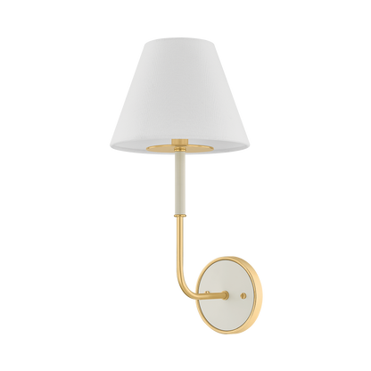 Hudson Valley Wedgewood Wall Sconce Aged Brass / Off-White with Off White