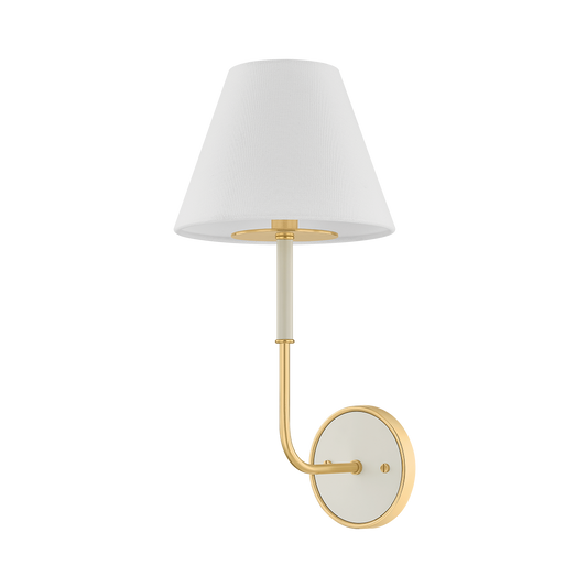 Hudson Valley Wedgewood Wall Sconce Aged Brass / Off-White with Off White