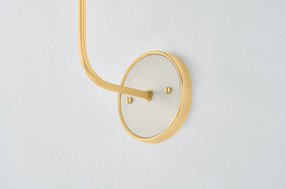 Hudson Valley Wedgewood Wall Sconce in Aged Brass / Off White, room setting 2
