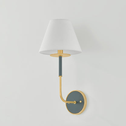 Hudson Valley Wedgewood Wall Sconce in Aged Brass / Soft Studio Green, alternate view 1