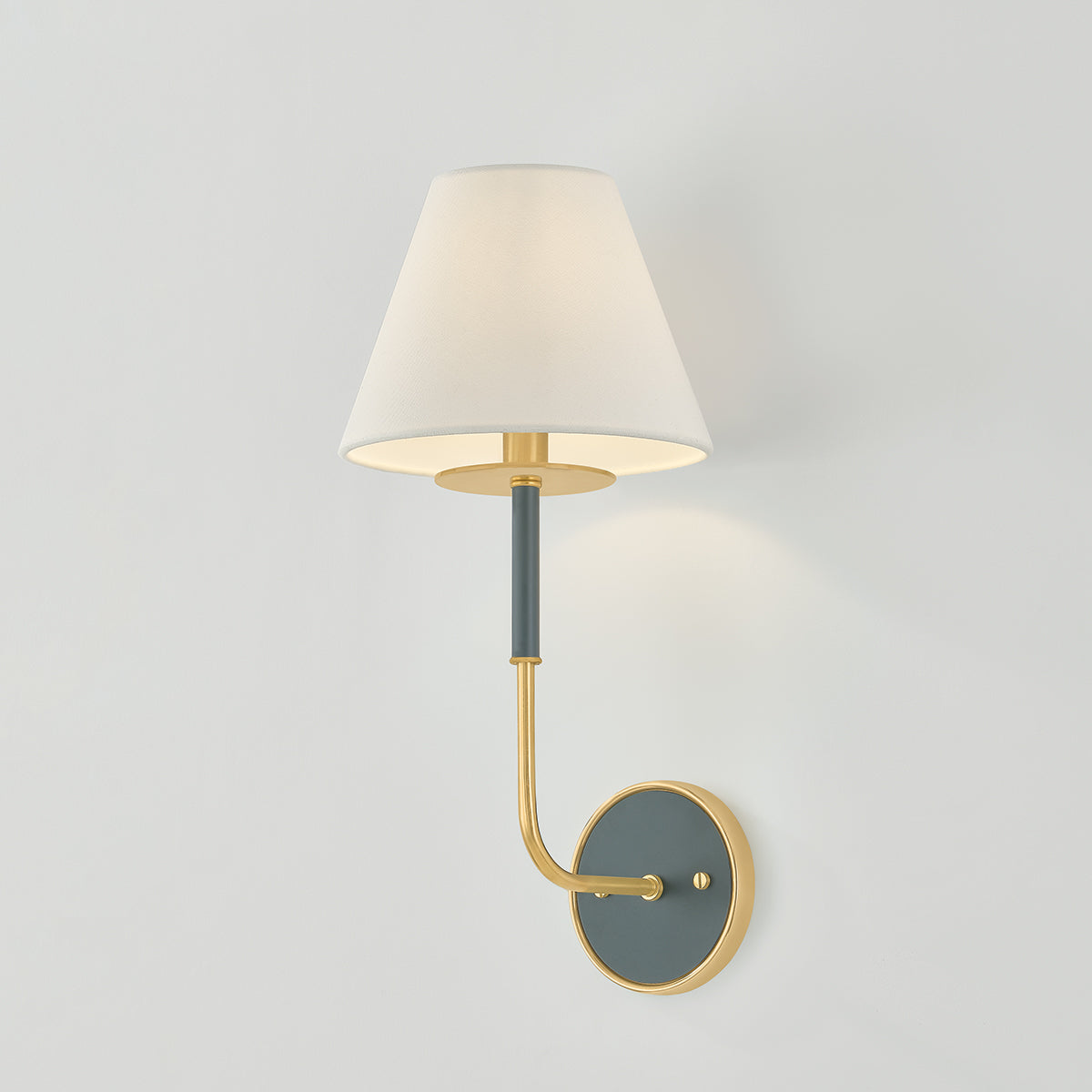 Hudson Valley Wedgewood Wall Sconce in Aged Brass / Soft Studio Green, alternate view 2