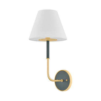 Hudson Valley Wedgewood Wall Sconce Aged Brass / Soft Studio Green