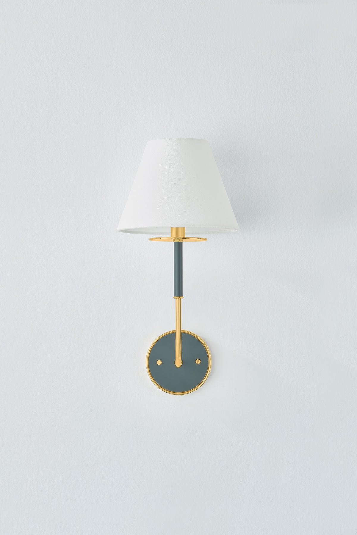 Hudson Valley Wedgewood Wall Sconce in Aged Brass / Soft Studio Green, room setting 1