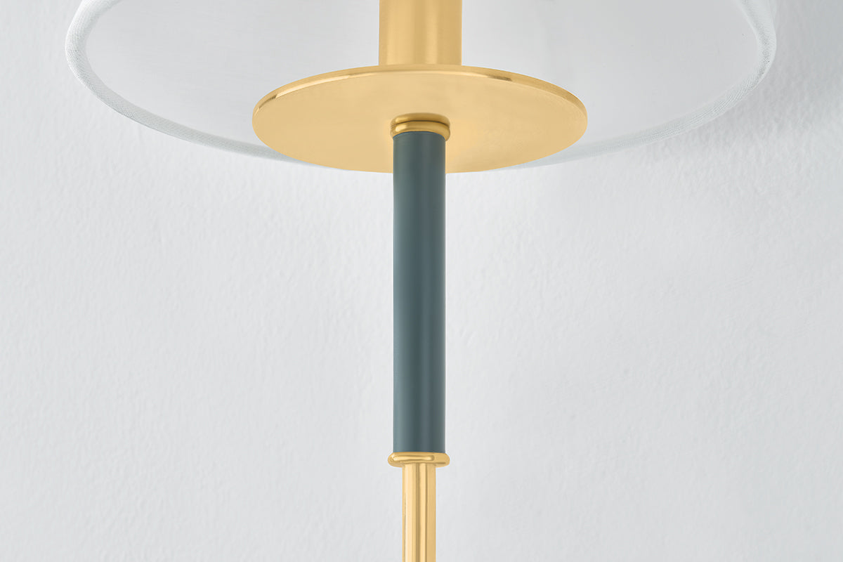 Hudson Valley Wedgewood Wall Sconce in Aged Brass / Soft Studio Green, room setting 3