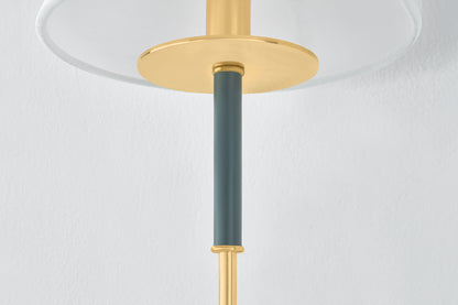 Hudson Valley Wedgewood Wall Sconce in Aged Brass / Soft Studio Green, room setting 3