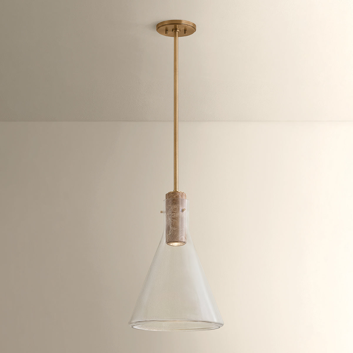 Hudson Valley West Hill 13.75" Pendant in Patina Brass, alternate view 2