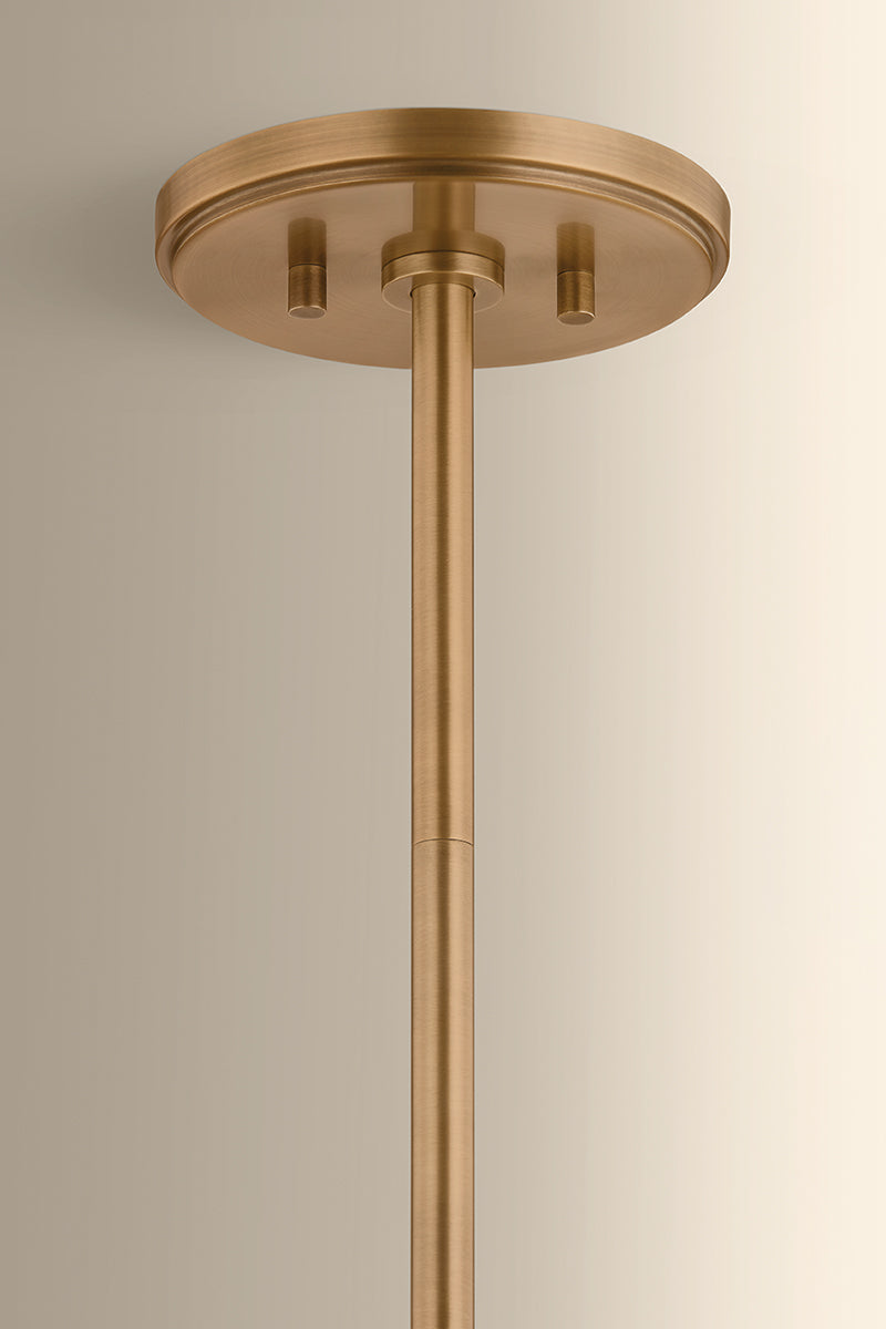 Hudson Valley West Hill 13.75" Pendant in Patina Brass, room setting 1