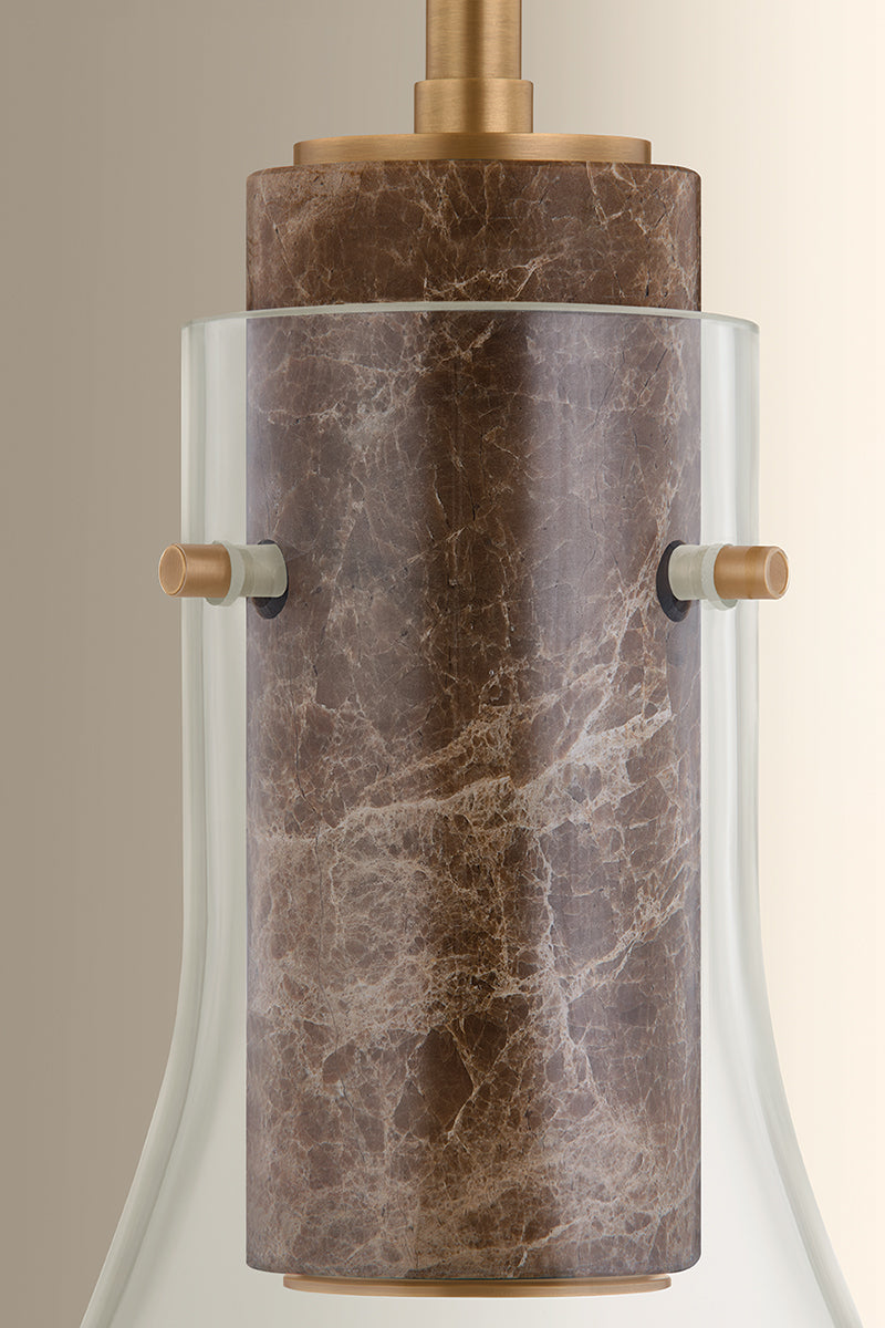 Hudson Valley West Hill 13.75" Pendant in Patina Brass, room setting 2