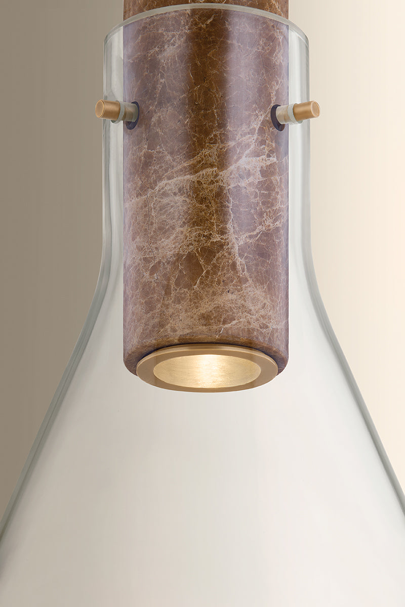 Hudson Valley West Hill 13.75" Pendant in Patina Brass, room setting 4