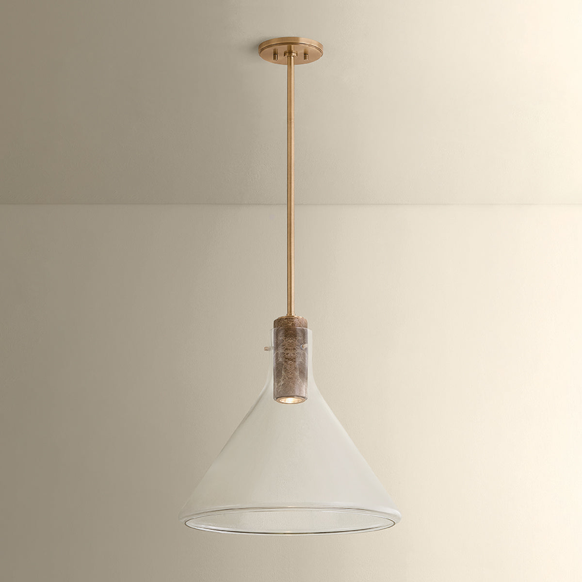 Hudson Valley West Hill 19.5" Pendant in Patina Brass, alternate view 2
