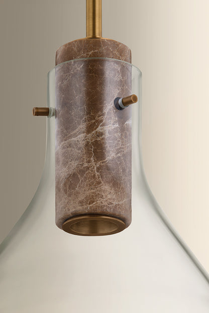 Hudson Valley West Hill 19.5" Pendant in Patina Brass, room setting 2