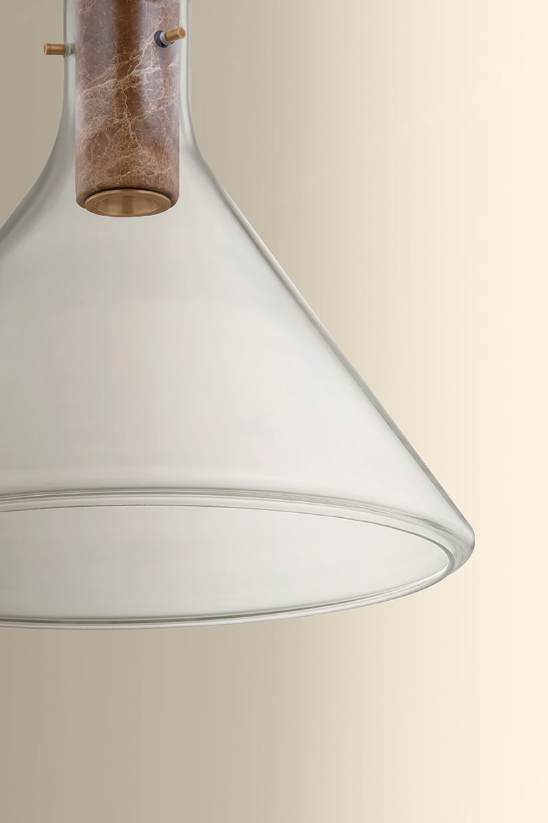 Hudson Valley West Hill 19.5" Pendant in Patina Brass, room setting 3