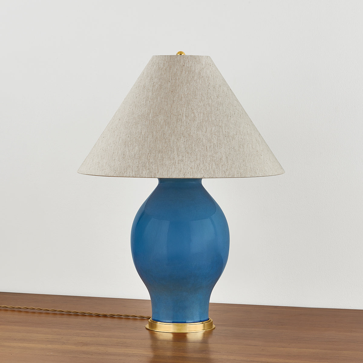 Hudson Valley Westhorpe Table Lamp in Aged Brass / Ceramic French Blue, alternate view 1