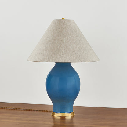 Hudson Valley Westhorpe Table Lamp in Aged Brass / Ceramic French Blue, alternate view 1