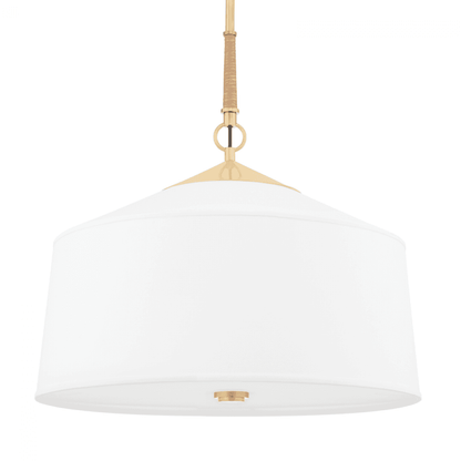 Hudson Valley White Plains Pendant Aged Brass