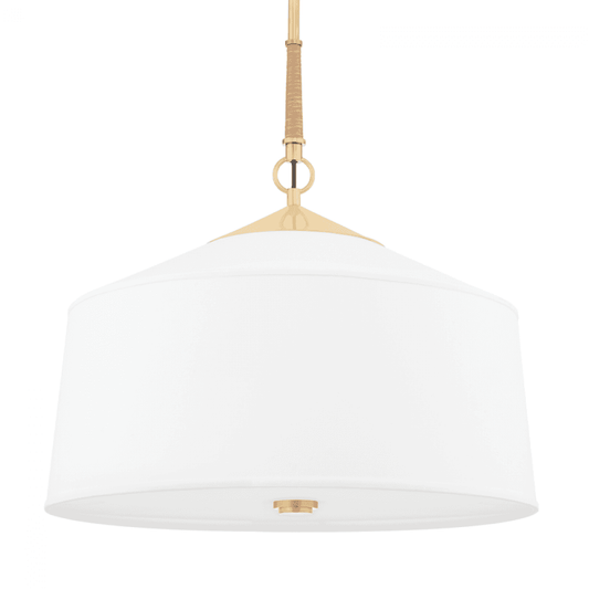 Hudson Valley White Plains Pendant Aged Brass