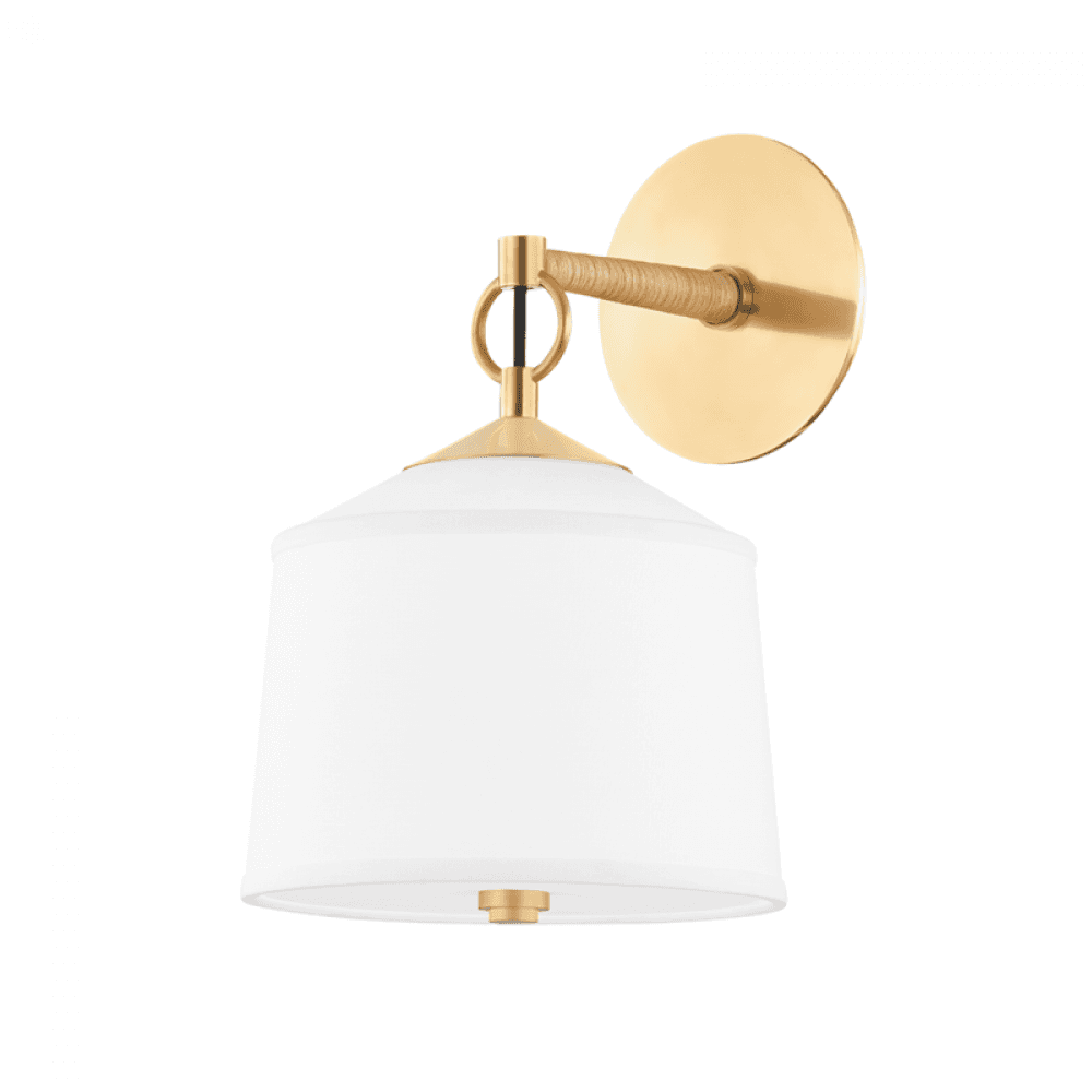 Hudson Valley White Plains Wall Sconce Aged Brass