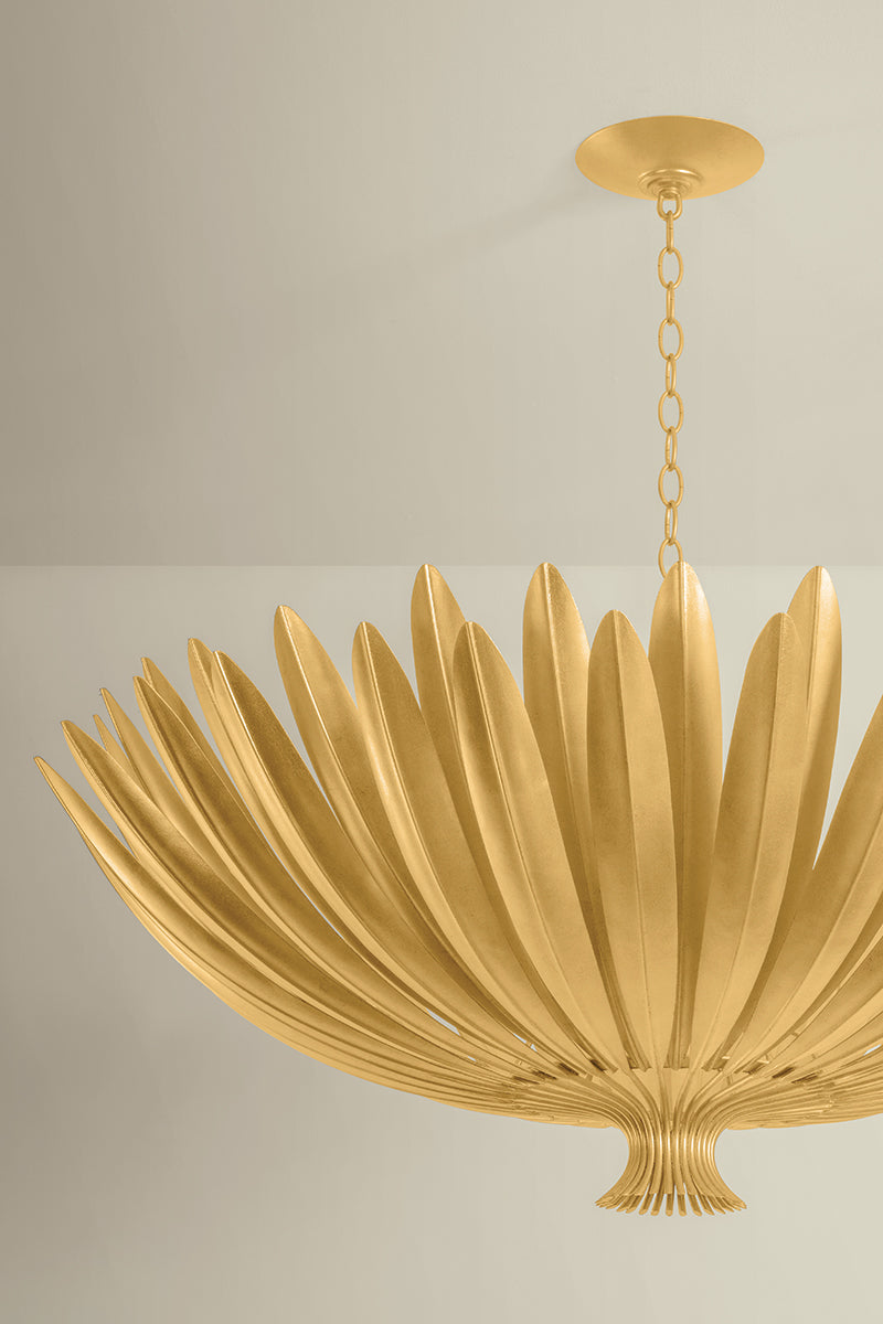Hudson Valley Whitfield 12-Light Chandelier in Vintage Gold Leaf, room setting 1