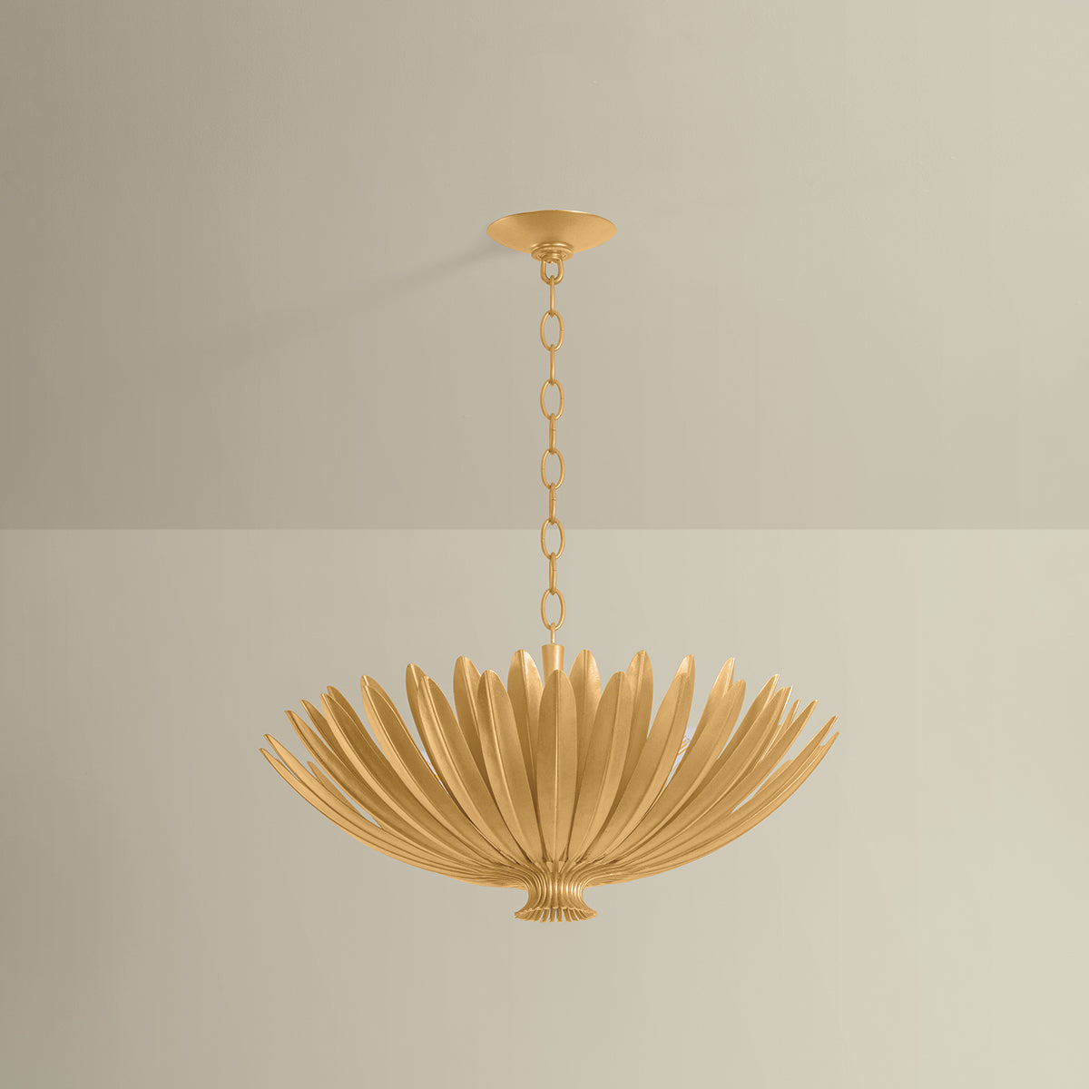 Hudson Valley Whitfield 4-Light Chandelier Vintage Gold Leaf detail view 1