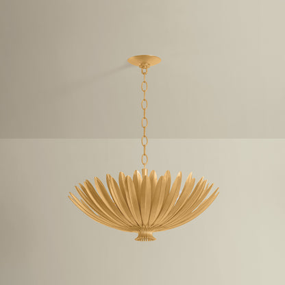 Hudson Valley Whitfield 4-Light Chandelier Vintage Gold Leaf detail view 1